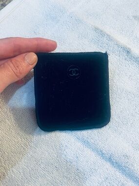 Chanel compact mirror with pouch
